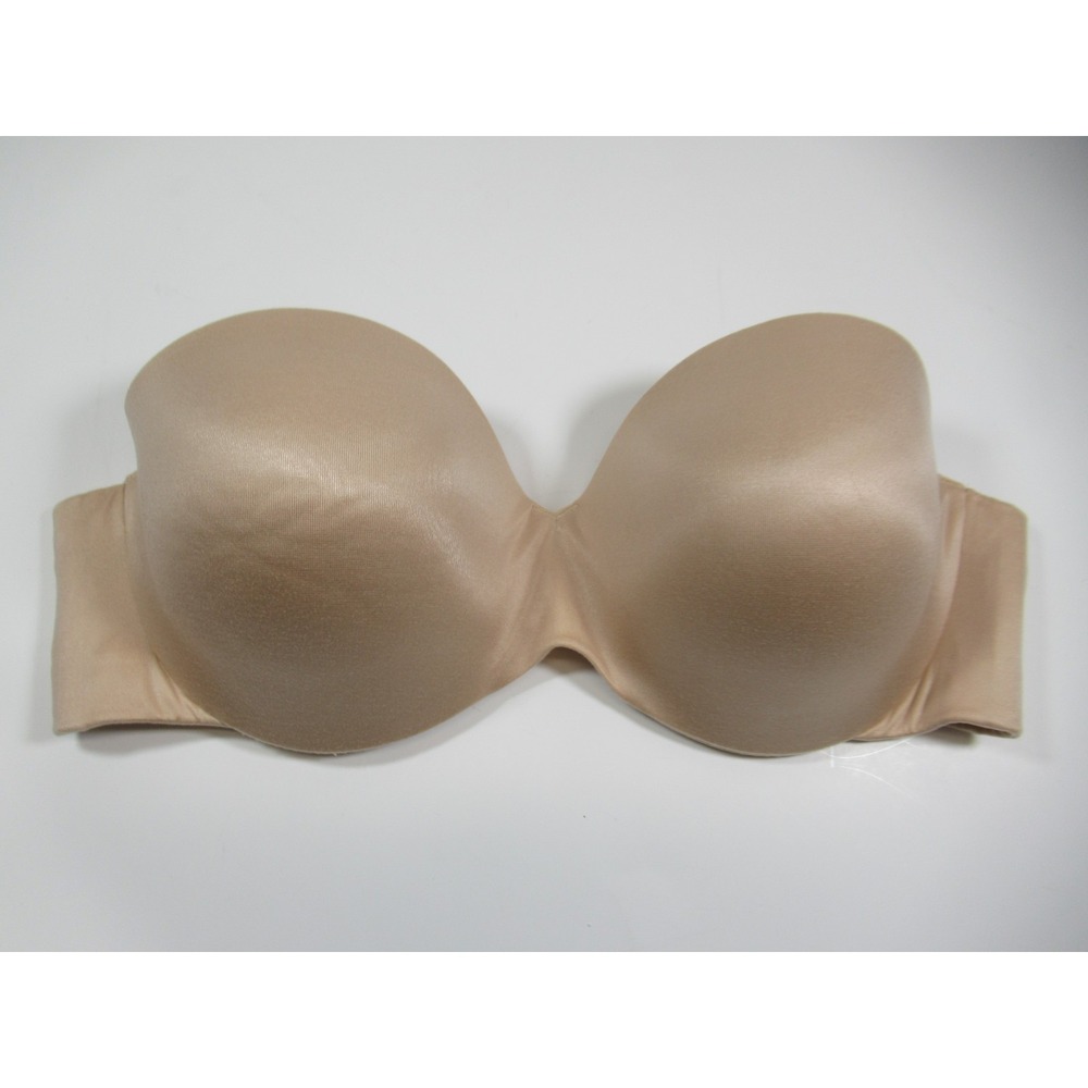 Maidenform Custom Lift Strapless Bra 38D Beige Underwire Satin Padded 09417